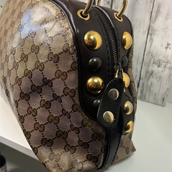 Gucci GG Crystal Canvas Large Babouska Crest Dome Bag - Picture 5 of 17